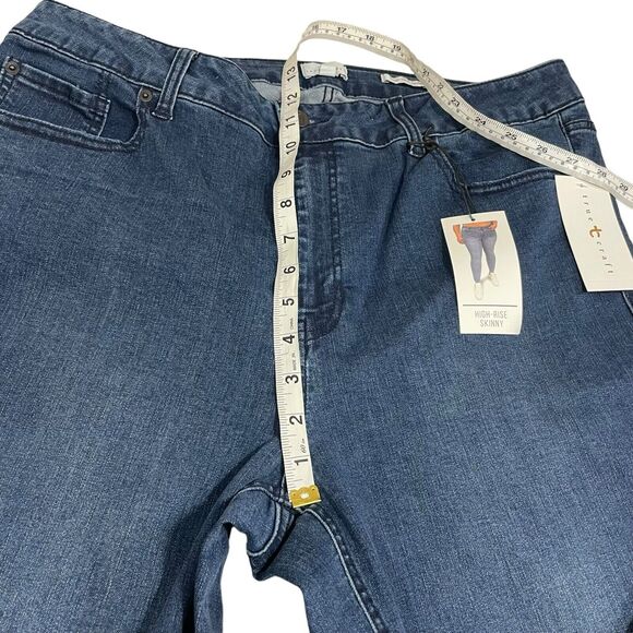 Womens True Craft High Rise Skinny Jeans NWT Plus Sz 18W Dark Wash - Picture 6 of 9